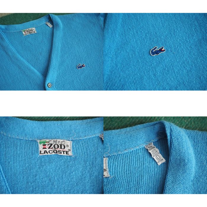 Izod VTG 70s IZOD LACOSTE Sky Blue Logo Orlon Acrylic Button