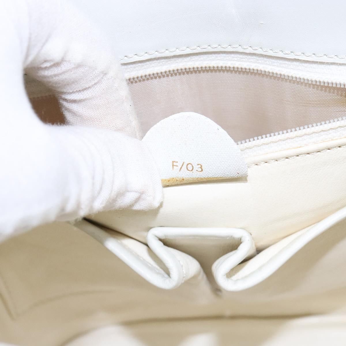 Celine CELINE Shoulder Bag Leather Gold White Size ONE SIZE - 13 Thumbnail