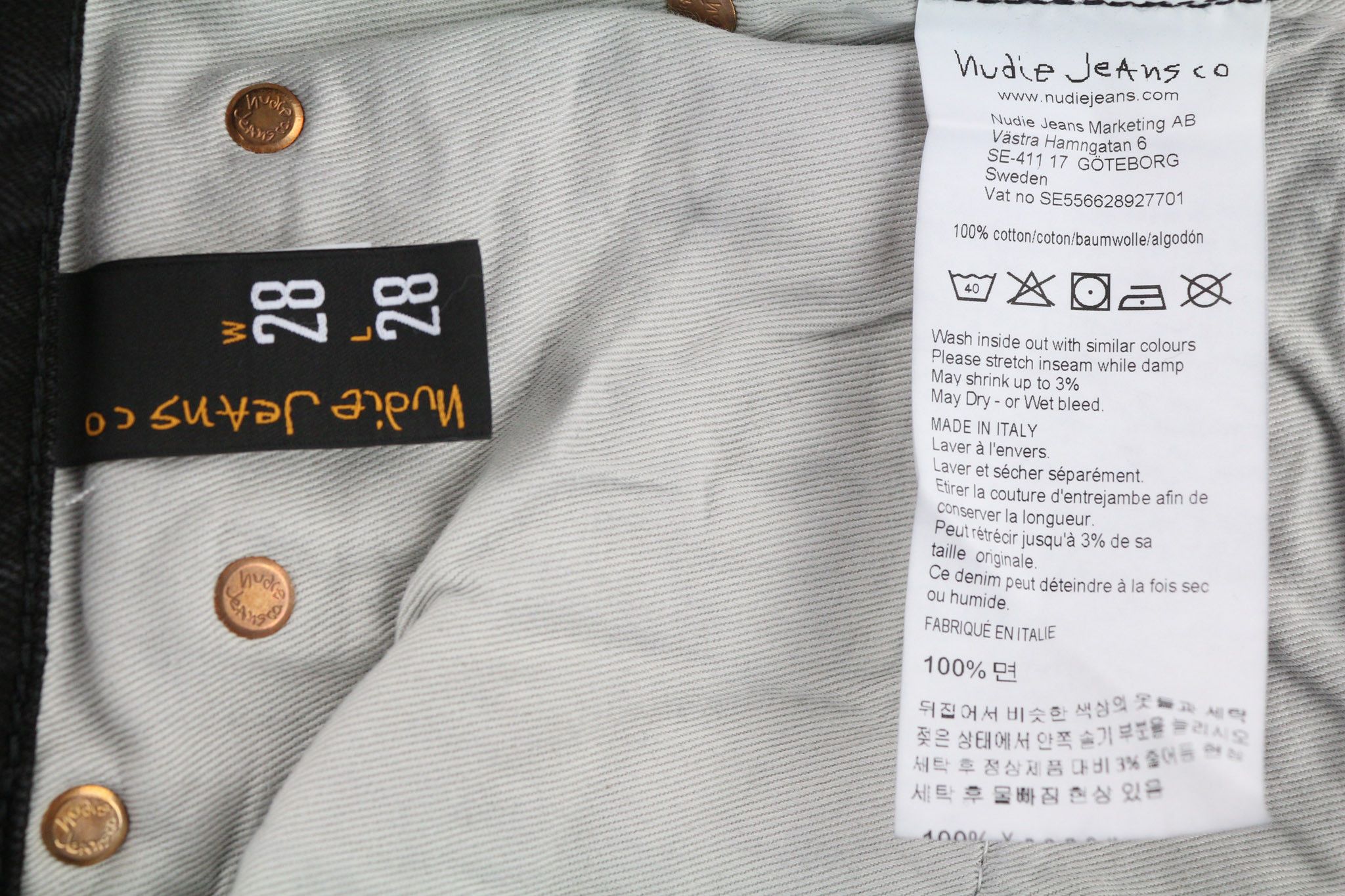 Nudie Jeans BREEZY BRITT W28/L28 Black Cotton Jeans 80690 Size 28" / US 6 / IT 42 - 6 Thumbnail