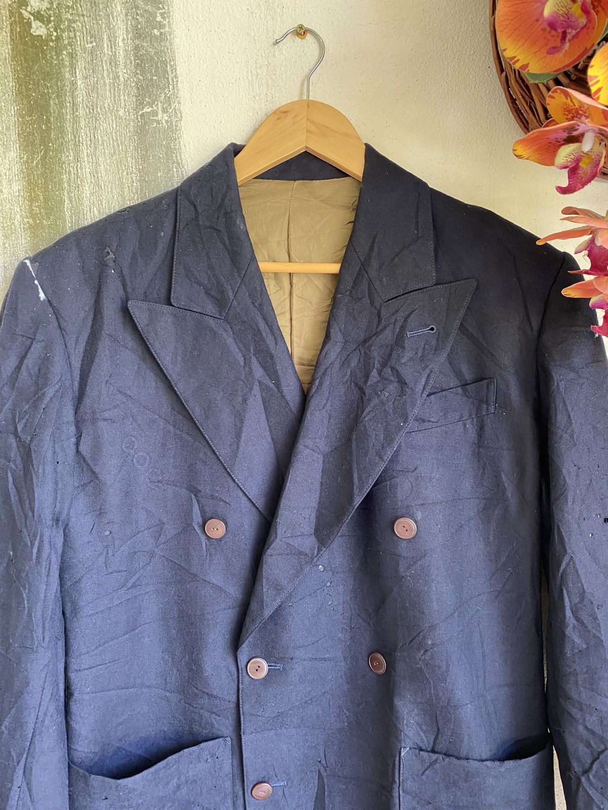Japanese Brand × Jean Paul Gaultier ✨Steals✨Jean Paul Gaultier Homme Blazers Distressed Size 48S - 2 Thumbnail