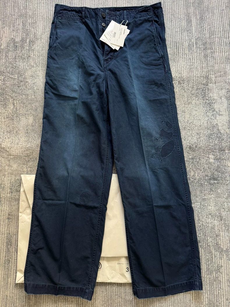 Wide Chino Pants in Indigo Color