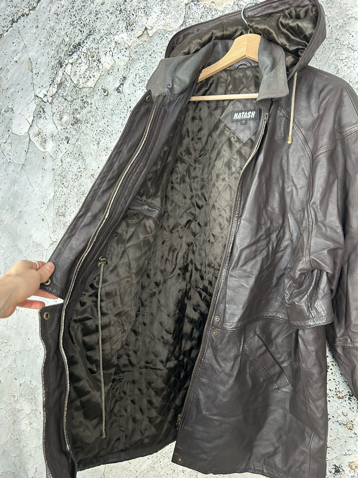 Genuine Leather Vintage Leather Jacket Parka Heavy Coat Avant Garde 90s Size US XL / EU 56 / 4 - 6 Thumbnail