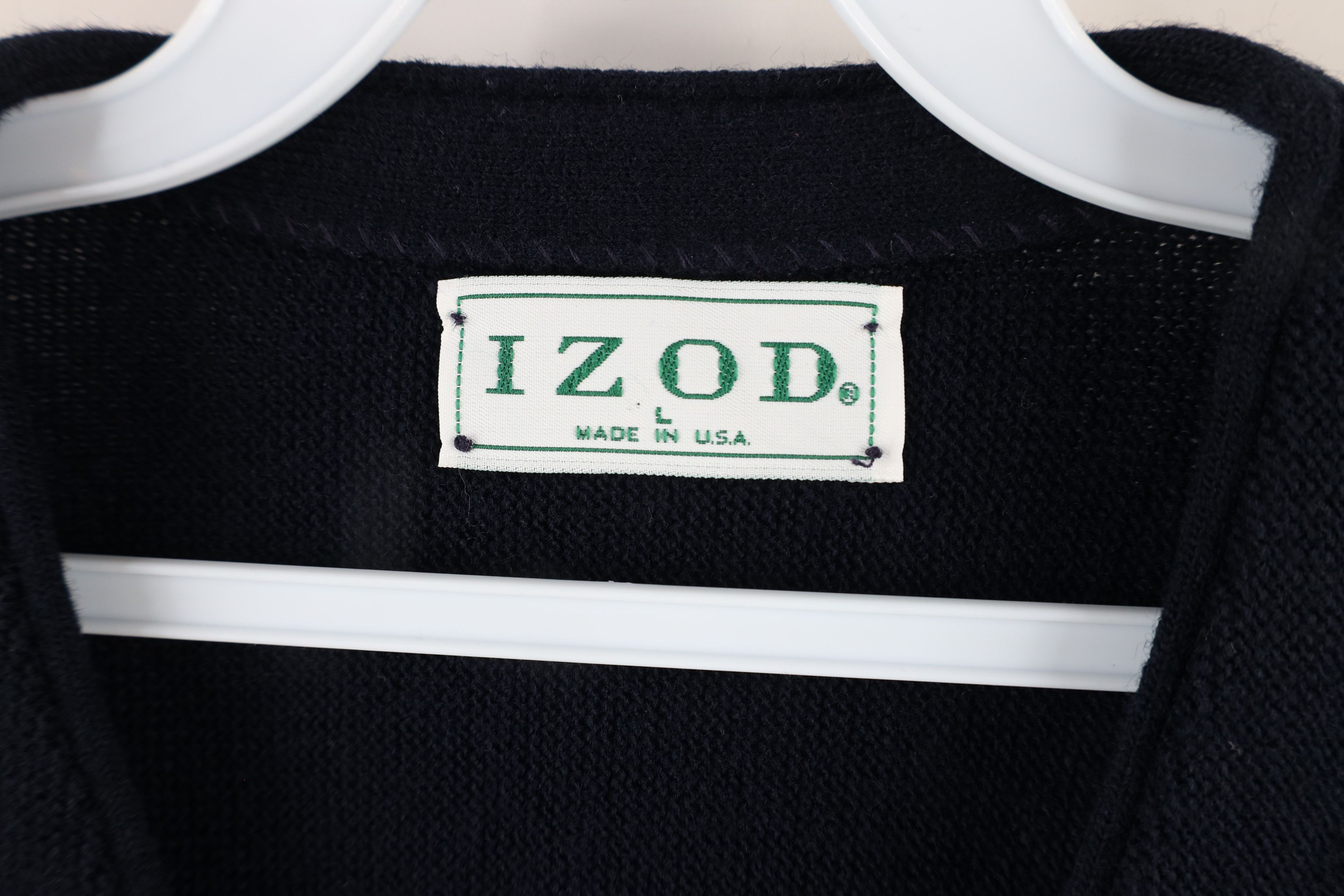 Izod × Vintage Vintage 80s 90s Izod Knit Button Cardigan Sweater Blue USA Size US L / EU 52-54 / 3 - 4 Thumbnail