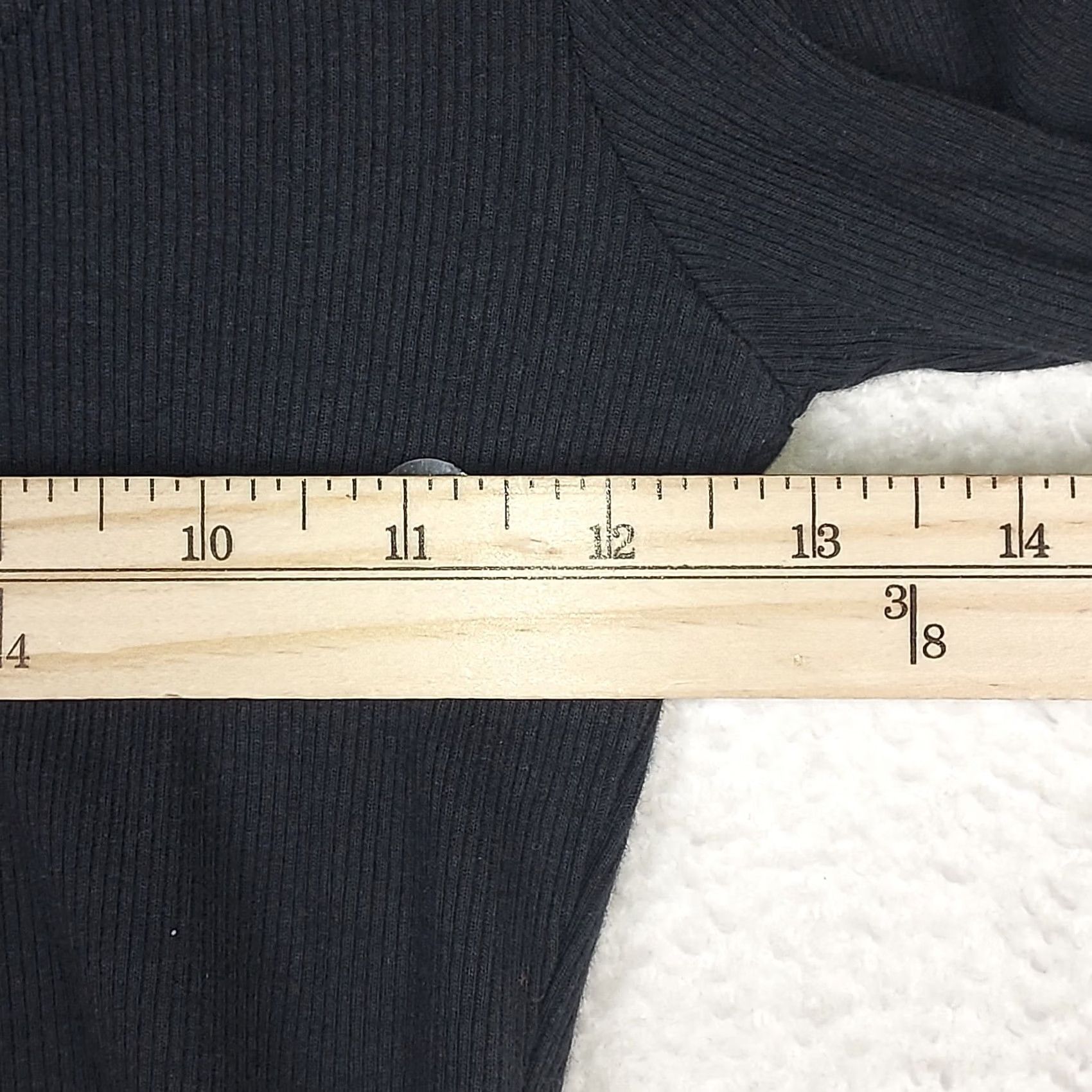 American Eagle Outfitters American Eagle Outfitters Women’s XS Black Ribbed Bow Front Long Sleeve Top Size XS / US 0-2 / IT 36-38 - 6 Thumbnail