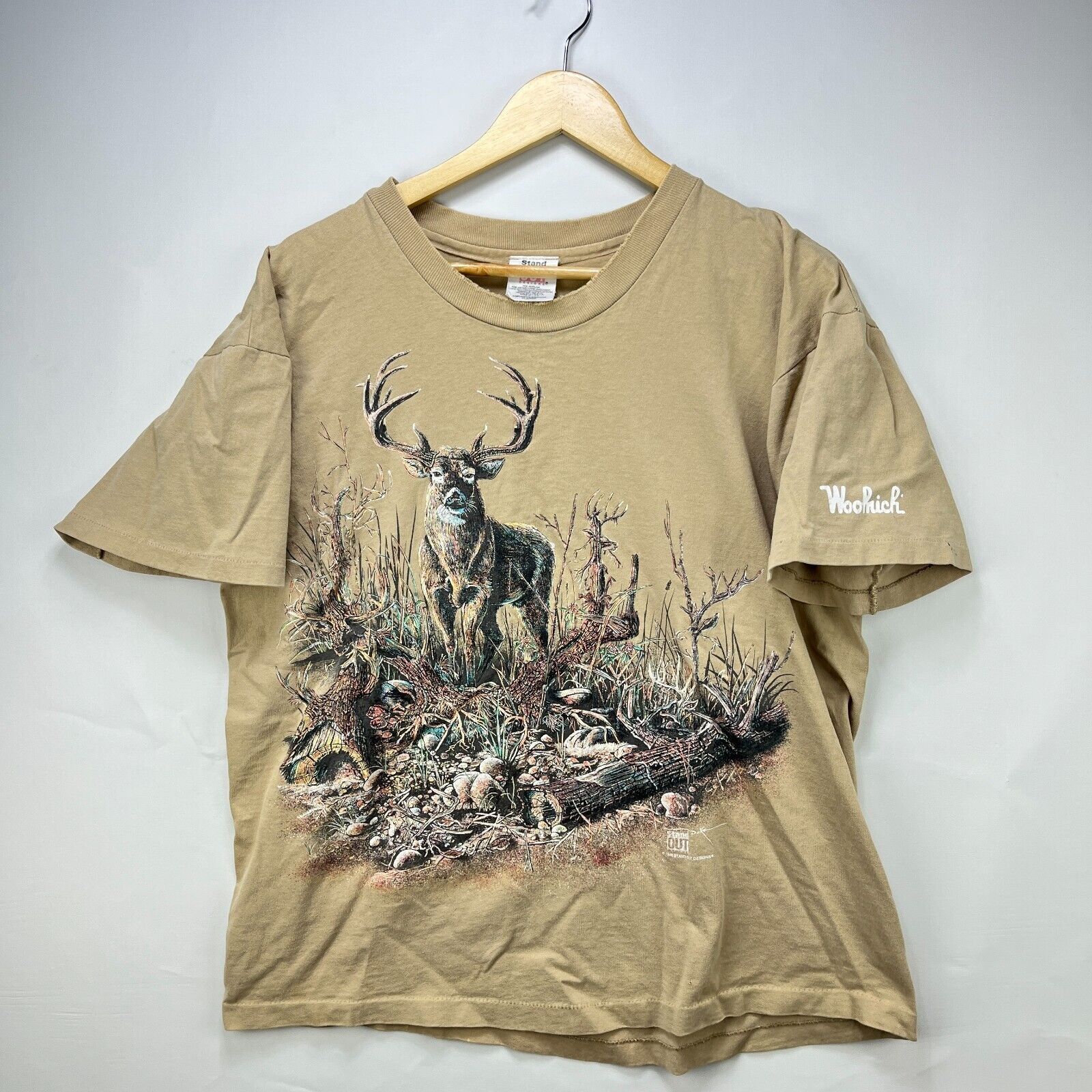 Vintage 90s Woolrich Deer Nature Single Stitch Madein USA XL