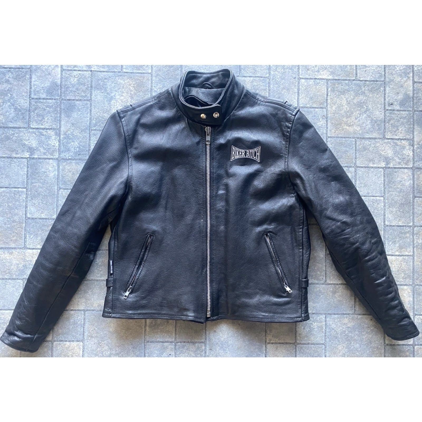 Vintage VINTAGE Biker Leather Motorcycle Jacket Coat Flaws Jamin Leather Women’s Size L Black Jacket Size L / US 10 / IT 46 - 2 Thumbnail