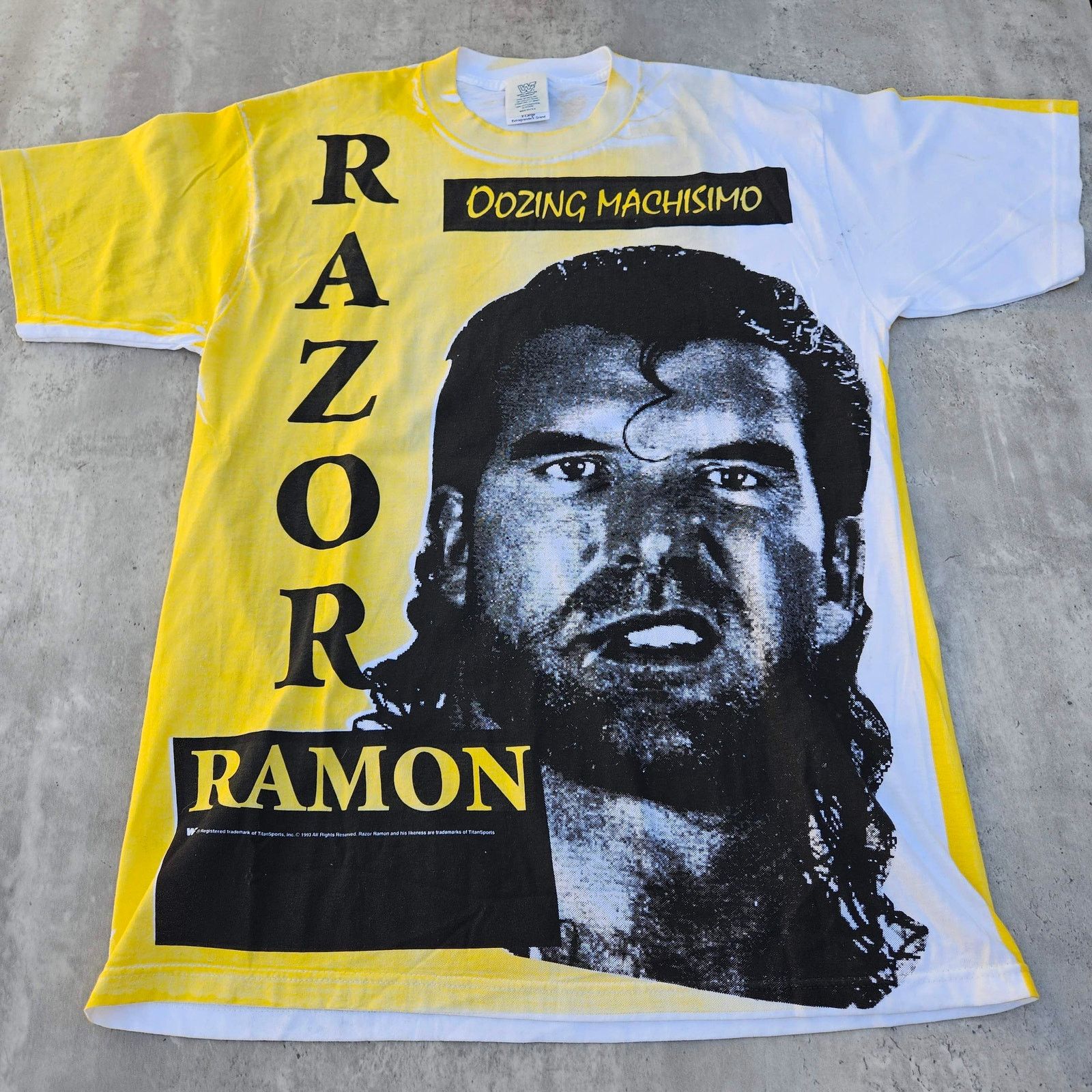 WWF Vintage WWF 1993 Razor Ramon AOP T Shirt XL Oozing Machismo Size US XL / EU 56 / 4 - 1 Thumbnail