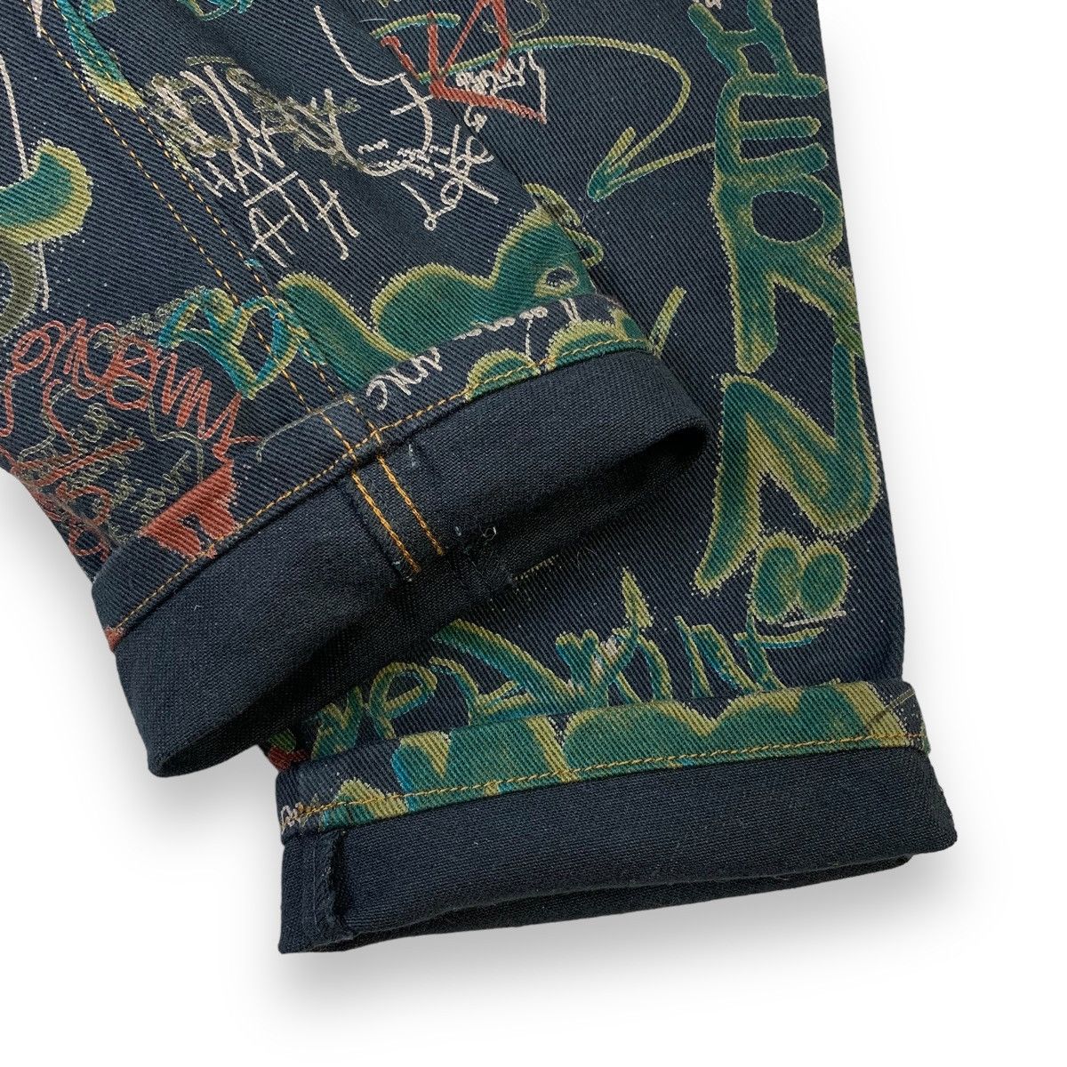 Jean Paul Gaultier Vtg archive jean paul gaultier ss 94 graffiti denim pants Size US 26 / EU 42 - 7 Thumbnail