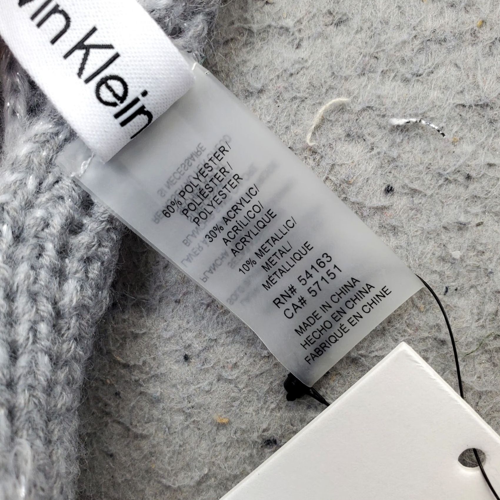 Calvin Klein Calvin Klein Unisex Ribbed Scarf Scarf Unisex One Size Heather Gray Metallic Neck Warmer NWT 90s Preppy Womens Mens Girls Boys Size ONE SIZE - 5 Thumbnail