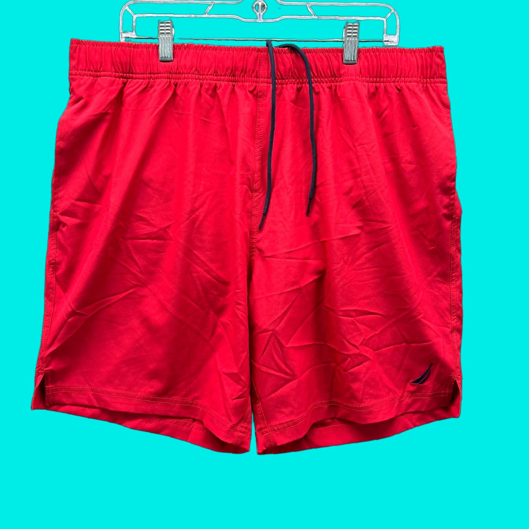 Nautica Nautica Shorts Men XL Red Swim Bottoms Solid Embroidered Drawstring New Trunks Lined Size US 36 / EU 52 - 1 Thumbnail