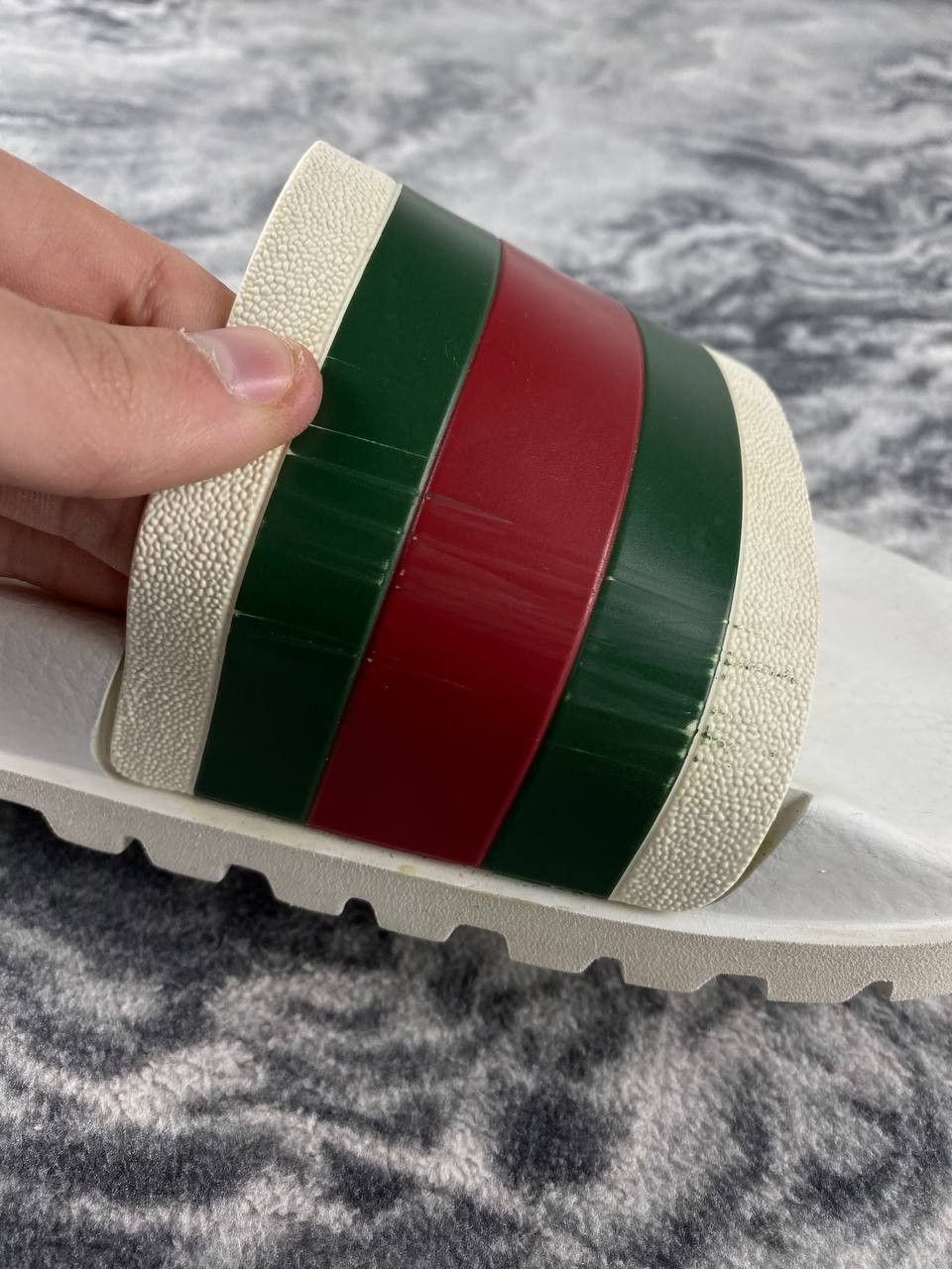 Gucci Gucci Web Slide Sandal Men Size 12 White Size US 12 / EU 45 - 9 Thumbnail