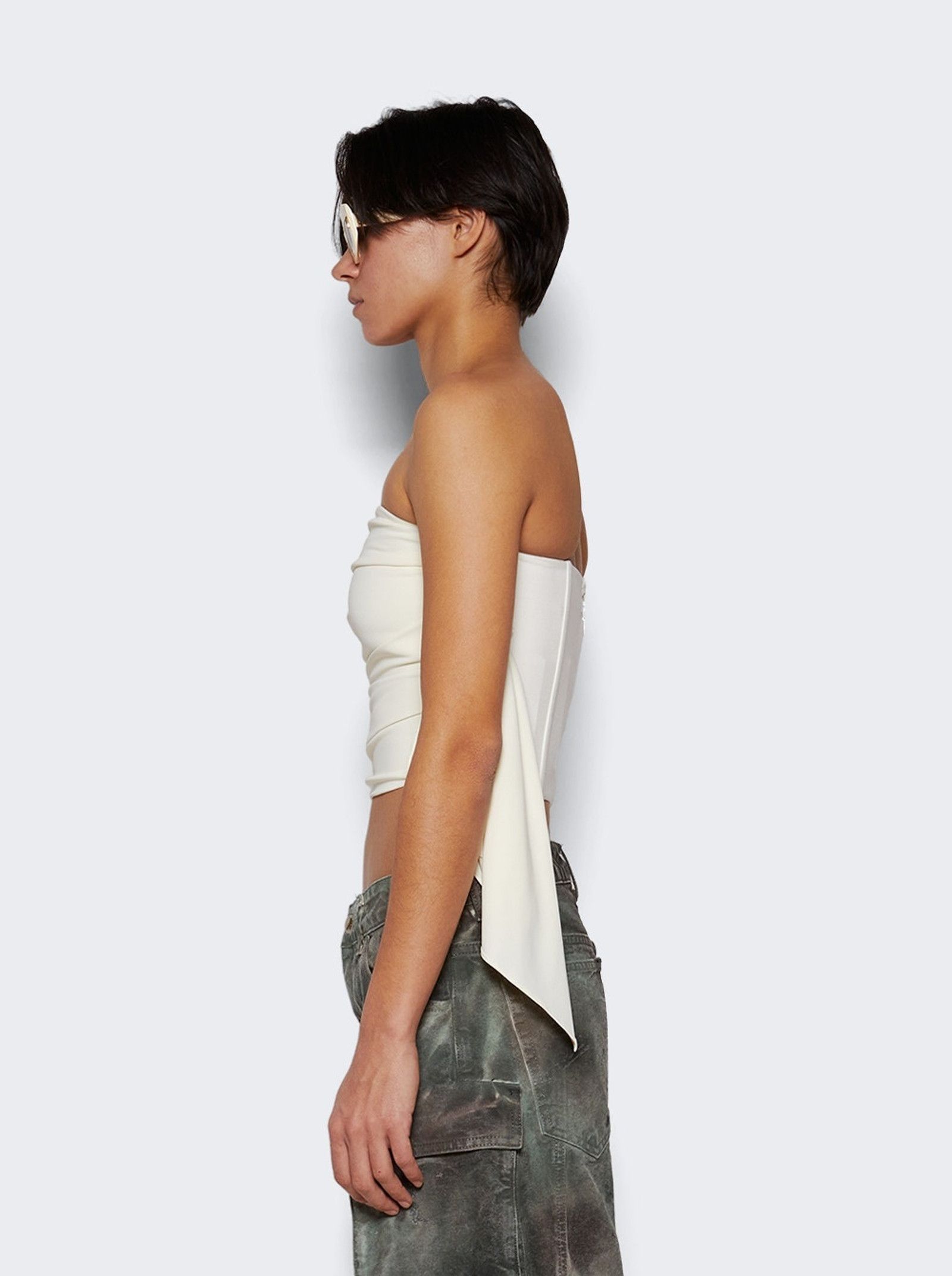 The Attico o1mle0426 Strapless Crop Top in Neutrals Size M / US 6-8 / IT 42-44 - 4 Thumbnail