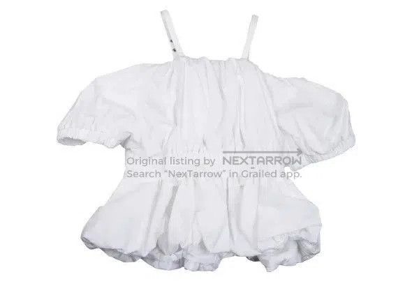 Comme des Garcons COMME des GARCONS White Off-Shoulder Top. Size US XS / EU 42 / 0 - 3 Thumbnail