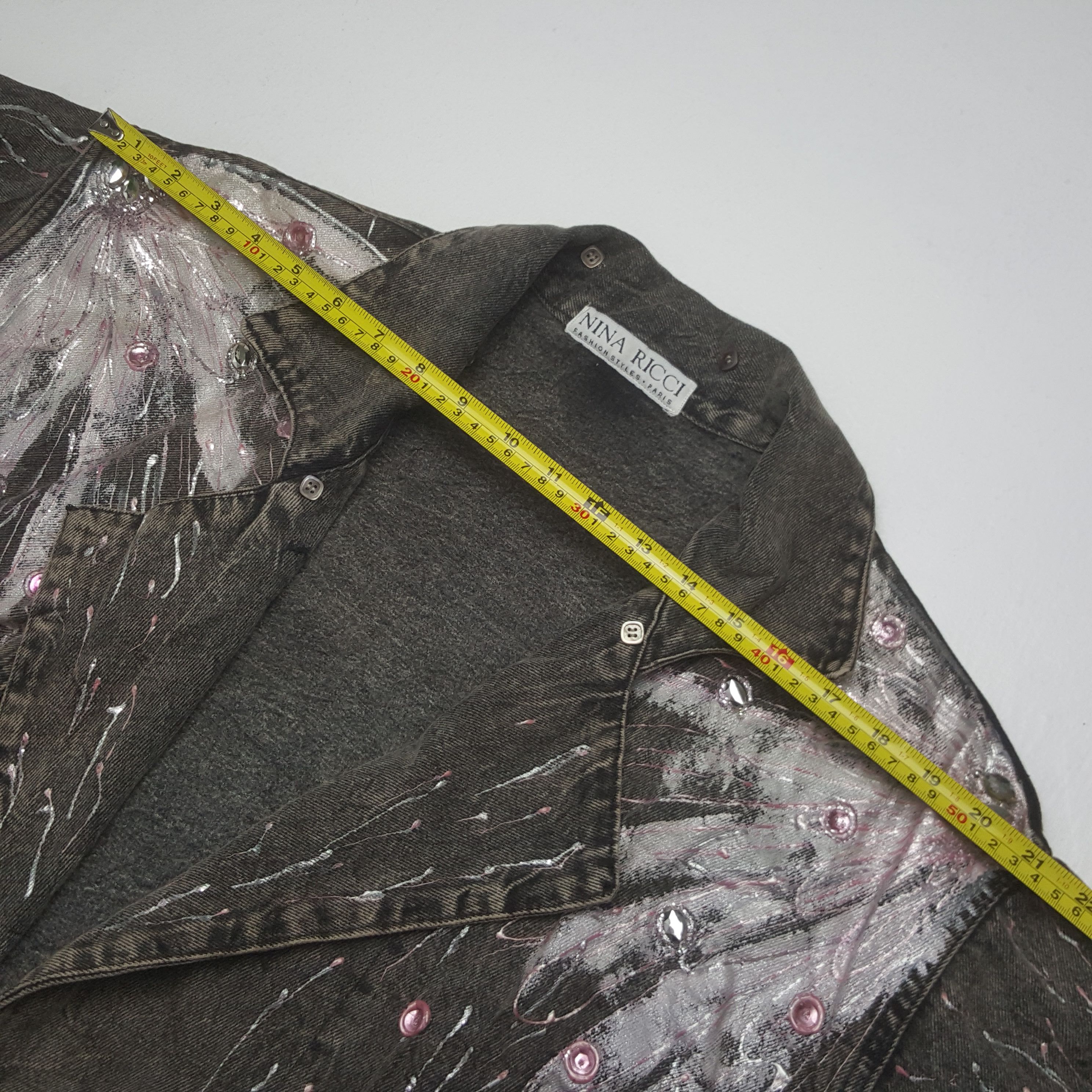 Nina Ricci VIntage Nina Ricci Art Avant Garde Denim Jacket C310N16 Size L / US 10 / IT 46 - 6 Thumbnail