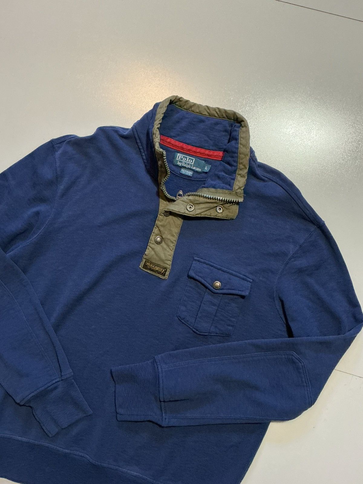 Polo Ralph Lauren Vintage Polo Ralph Lauren Pocket 1/4 Zip Pullover Sweatshirt Size US L / EU 52-54 / 3 - 3 Thumbnail