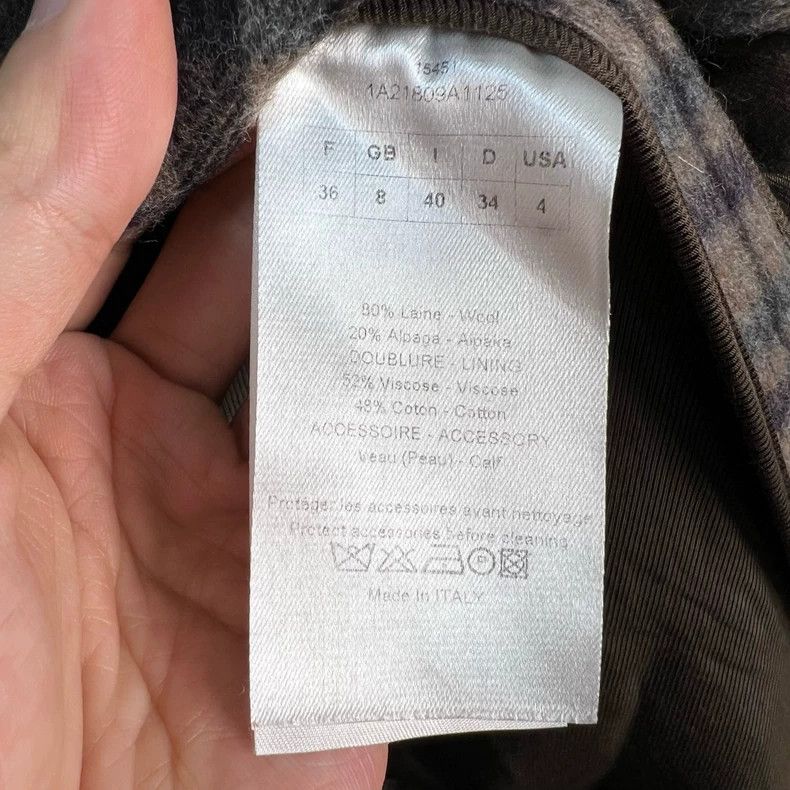 Dior Dior Brown lapel wool plaid tweed coat Size S / US 4 / IT 40 - 4 Thumbnail