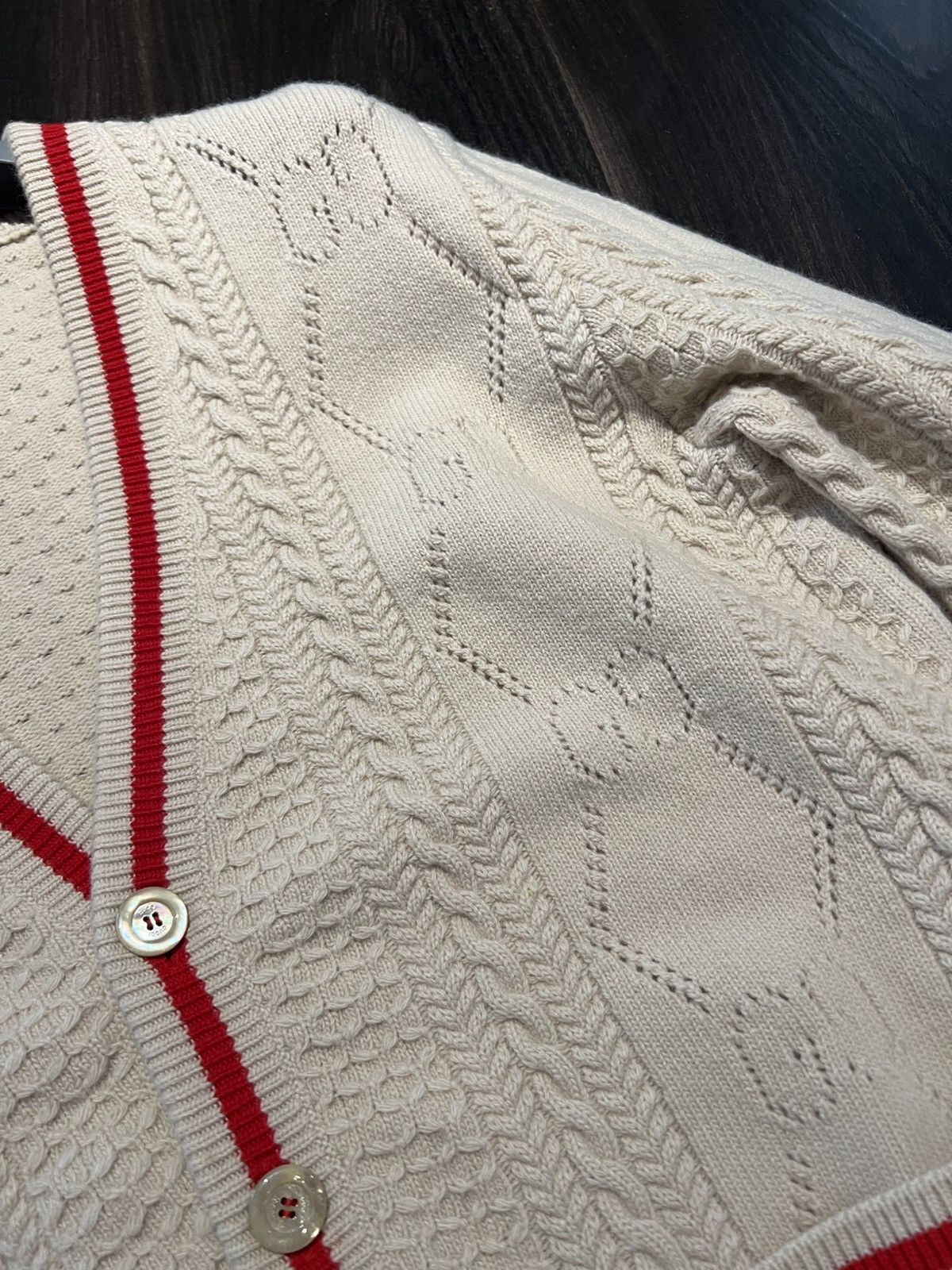 Gucci Gucci Love Parade Cable and Pointelle-Knit Wool Cardigan Size US S / EU 44-46 / 1 - 4 Thumbnail