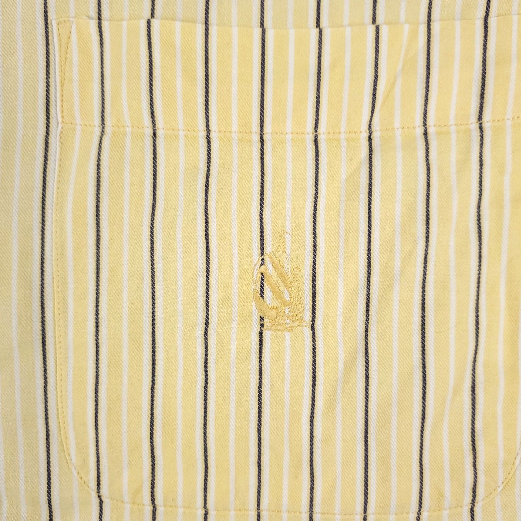 Nautica Nautica Button-Up Shirt Mens Medium Yellow Blue Striped Casual Long Sleeve Size US M / EU 48-50 / 2 - 2 Thumbnail