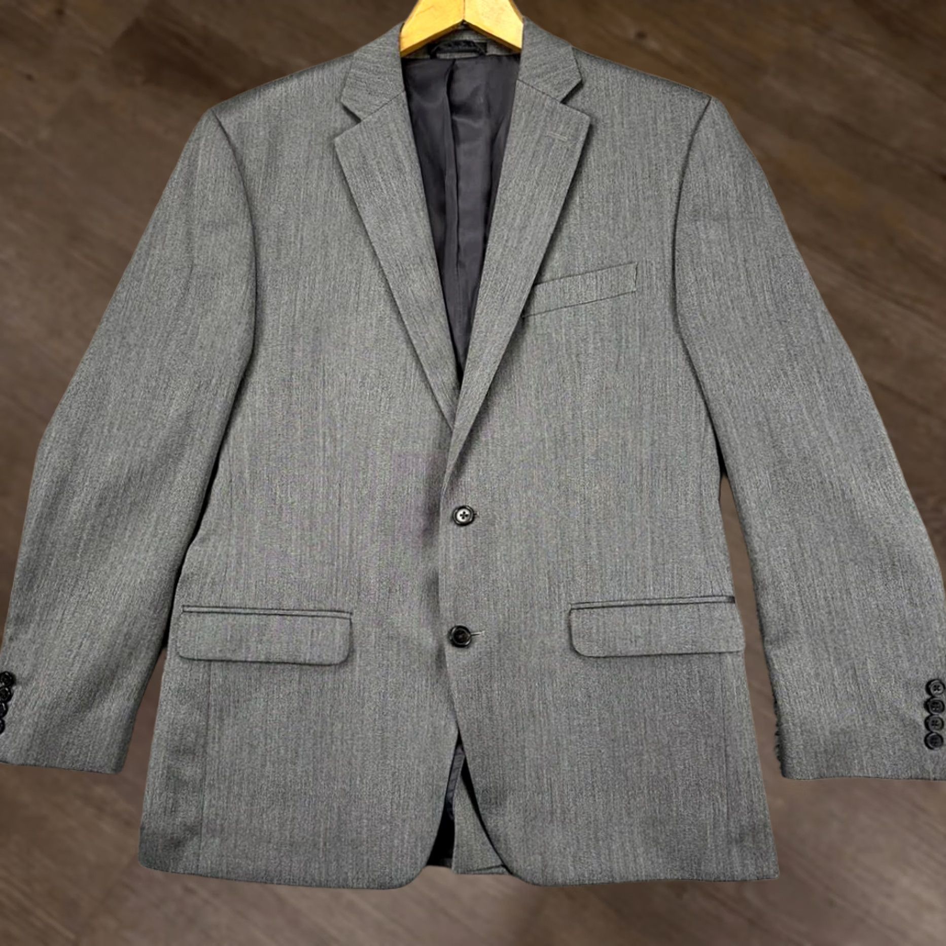 Ralph Lauren Lauren Ralph Lauren Blazer Sport Coat Mens 42R Grey Herringbone 2 Button Notch Lapel Regular Fit Size 42R - 1 Thumbnail