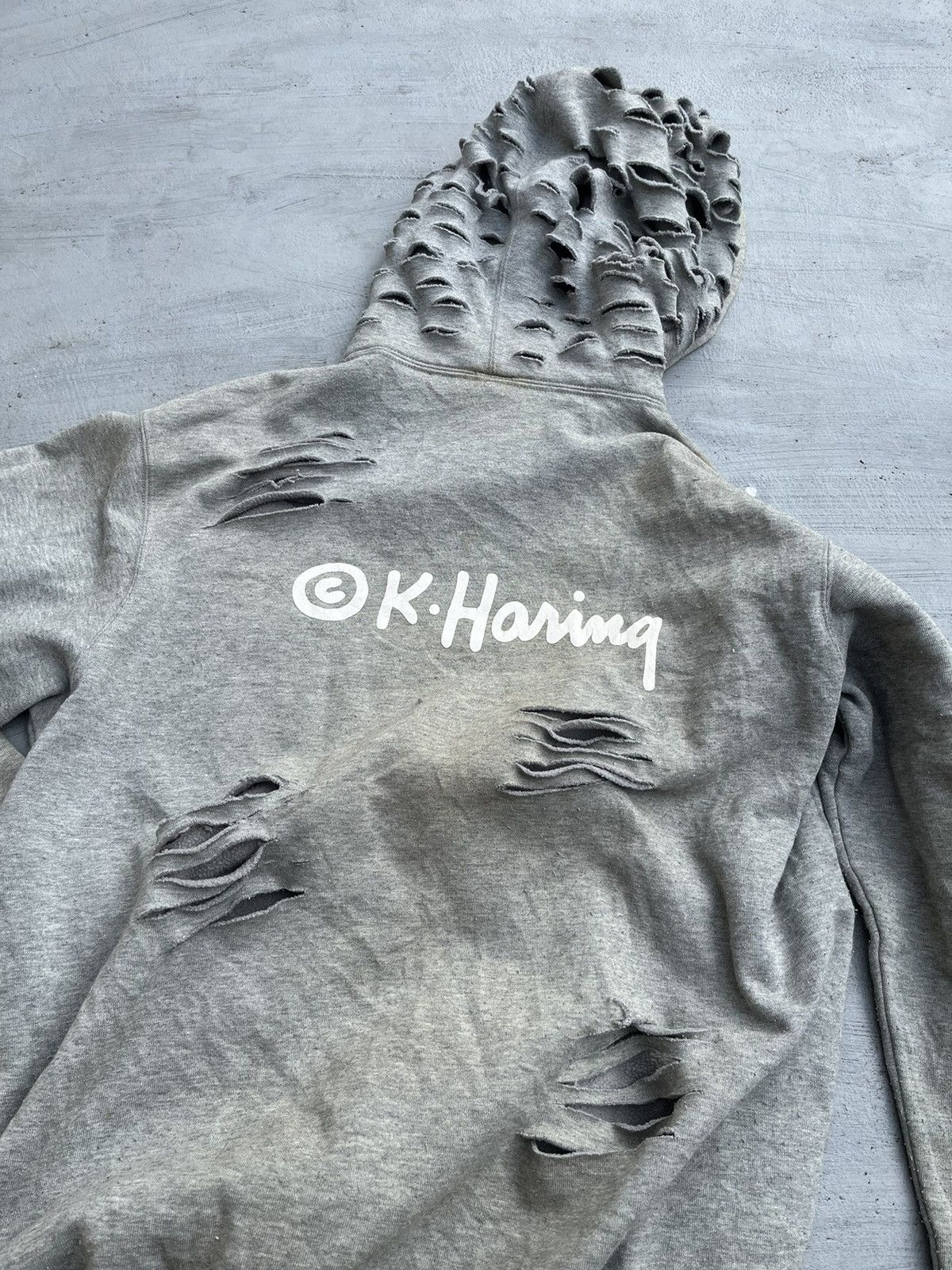 If Six Was Nine × Keith Haring × Le Grande Bleu (L.G.B.) KEITH HARING DISTRESSED HOODIE Size US M / EU 48-50 / 2 - 2 Thumbnail