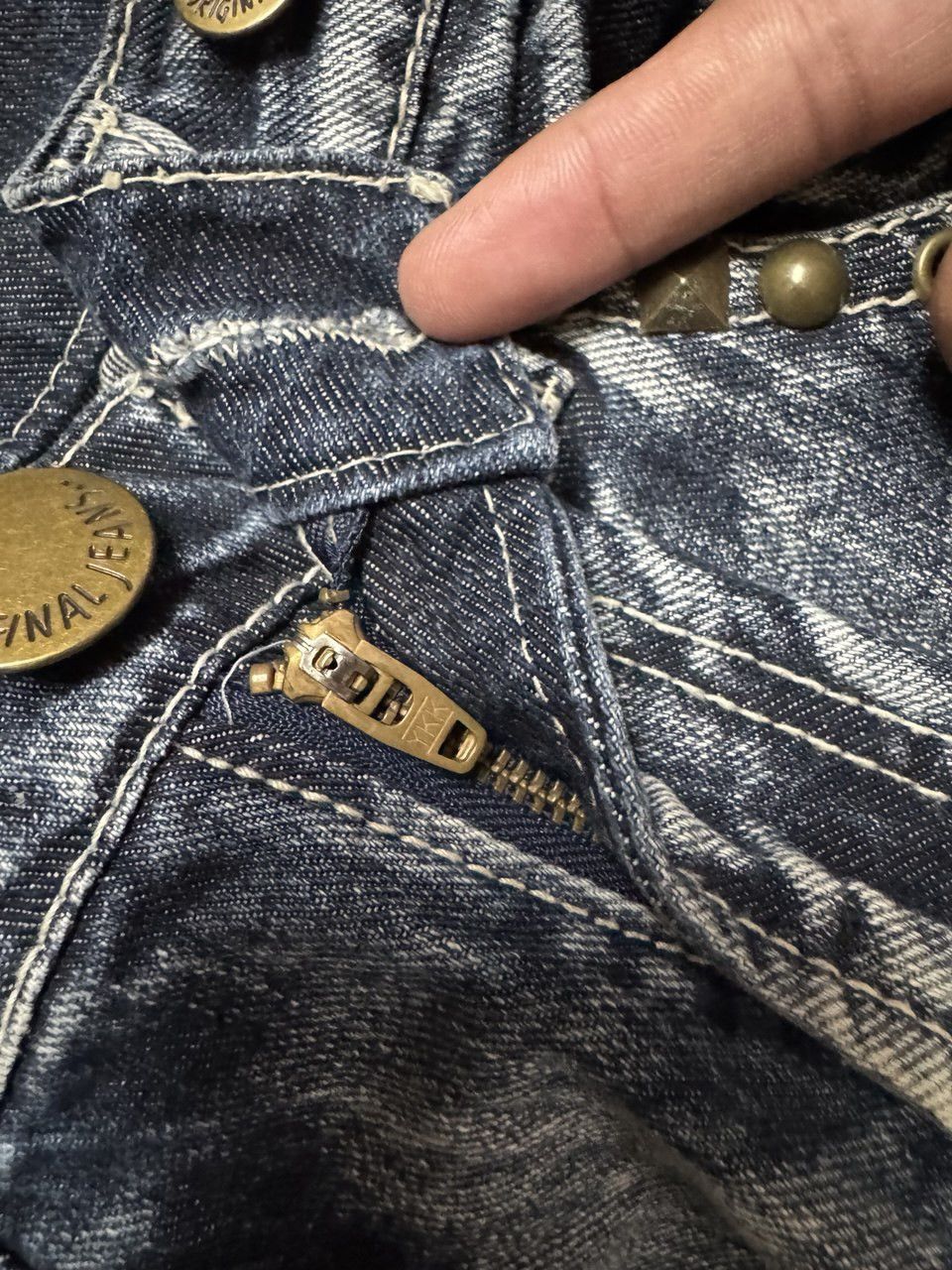 Seditionaries INSANE PUNK JEAN Japanese Washed Whisker Studded Distressed Size US 29 - 11 Thumbnail