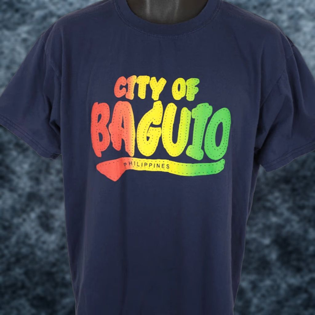 Vintage Baguio Philippines T Shirt Mens XL Blue Travel Destination Tee Size US XL / EU 56 / 4 - 1 Thumbnail