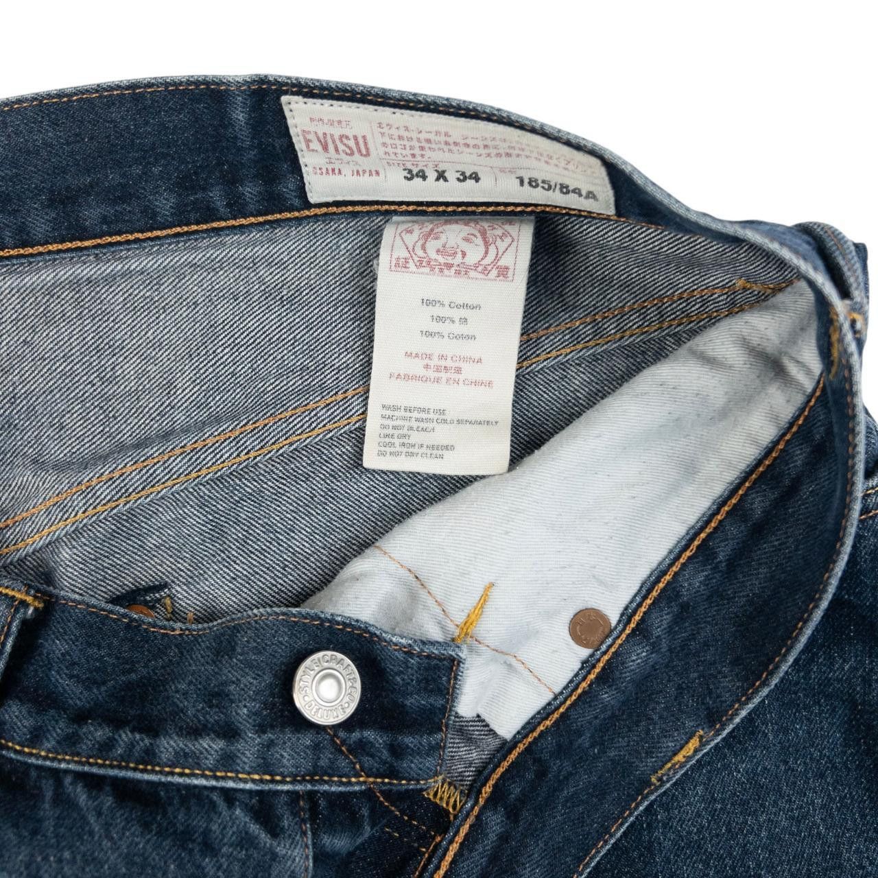 Evisu Vintage Evisu Painted Symbol Japanese Denim Jeans Size W35 Size US 35 - 5 Thumbnail