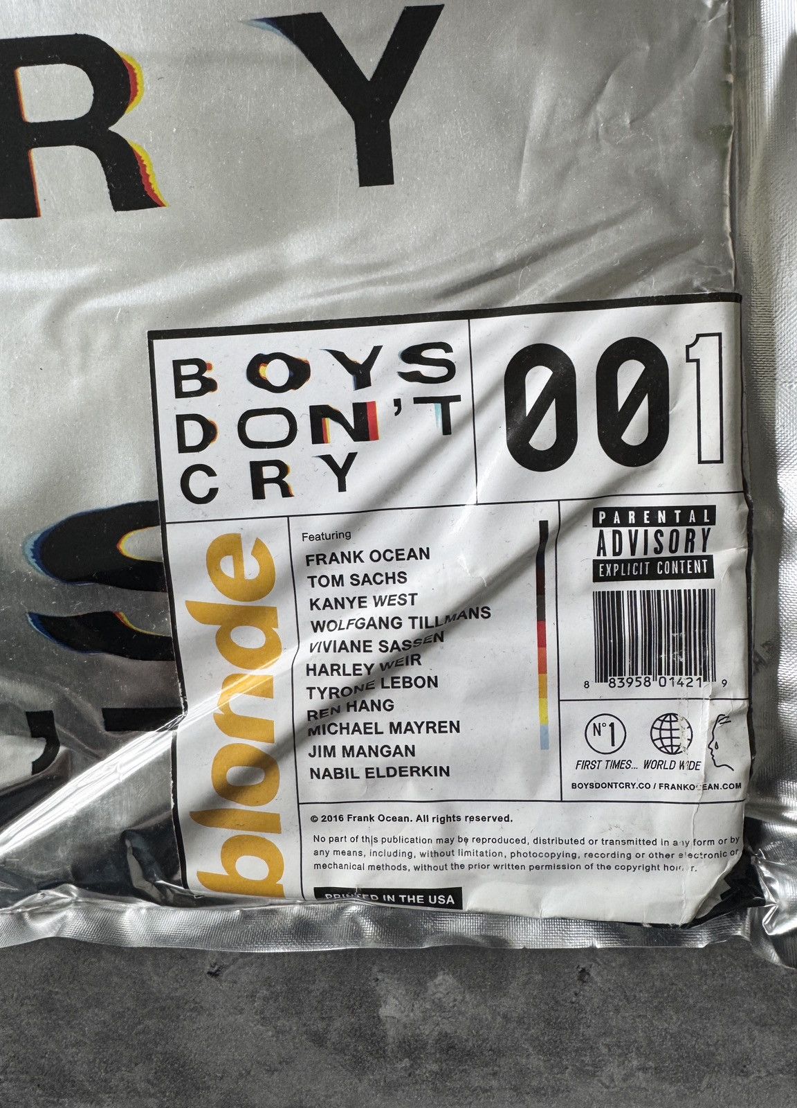 Frank Ocean Frank Ocean Boys Don't Cry Magazine 2016 salef Size ONE SIZE - 2 Thumbnail