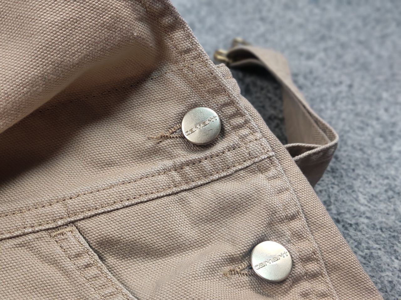 Carhartt Carhartt Wip bib overall w Canvas Beige Suit Vintage Style Size 32" / US 10 / IT 46 - 10 Thumbnail