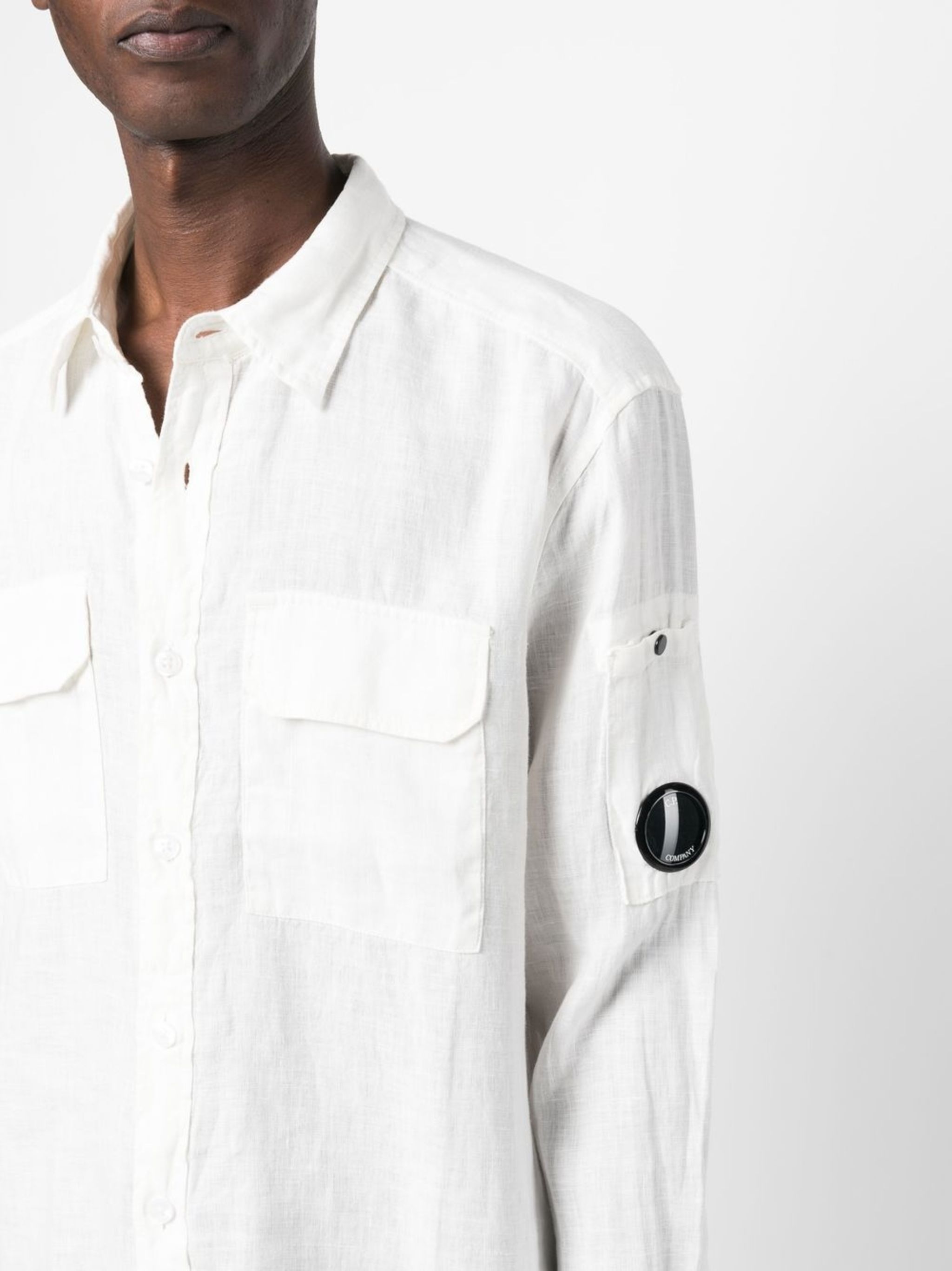 C.P. Company o1y1224 Linen Shirt in White Size US M / EU 48-50 / 2 - 5 Thumbnail