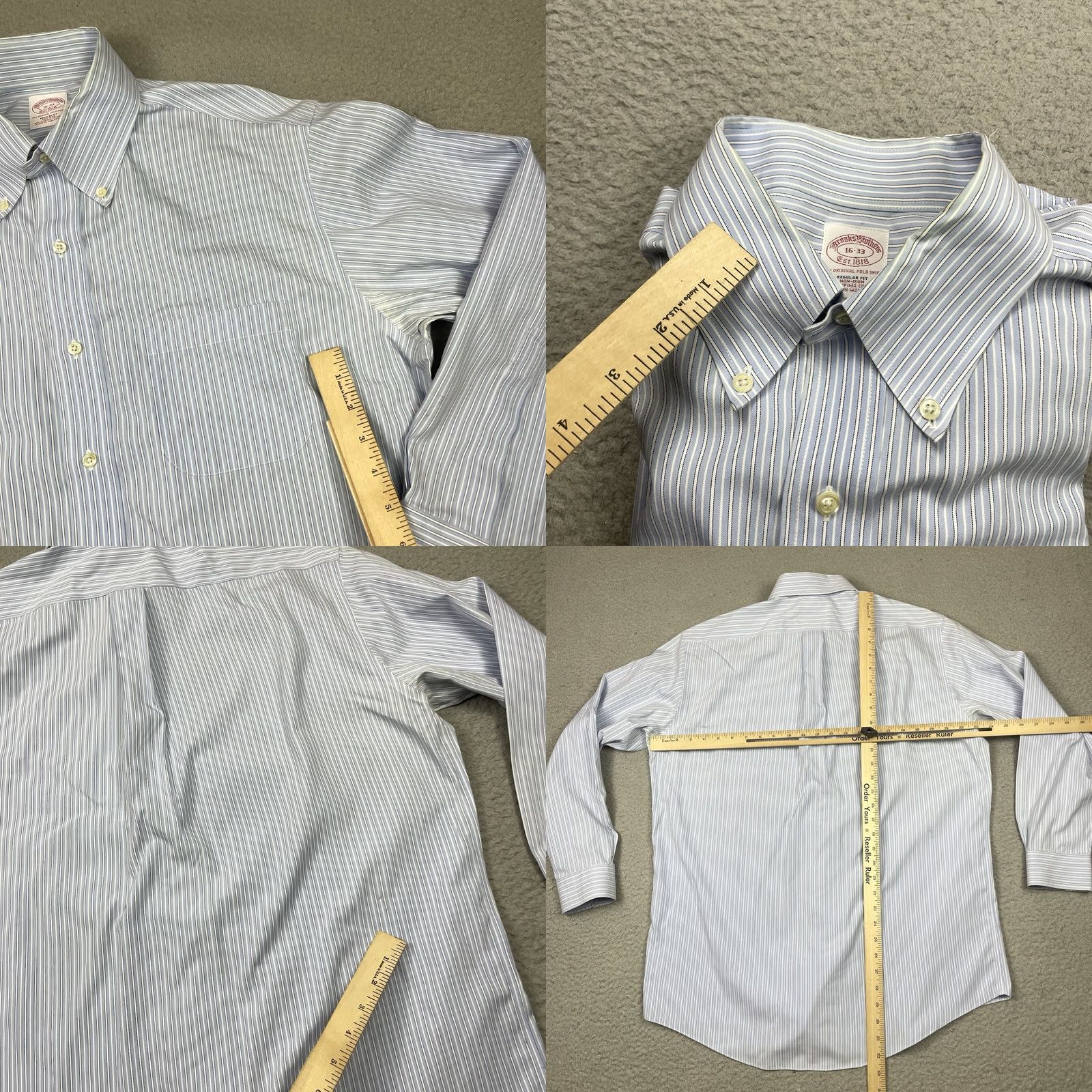 Brooks Brothers VINTAGE Brooks Brothers Shirt Mens 16-33 Blue Traditional Fit No Iron Button-Down Pocket Crewed by Brooks Brothers 346 Size US L / EU 52-54 / 3 - 8 Thumbnail