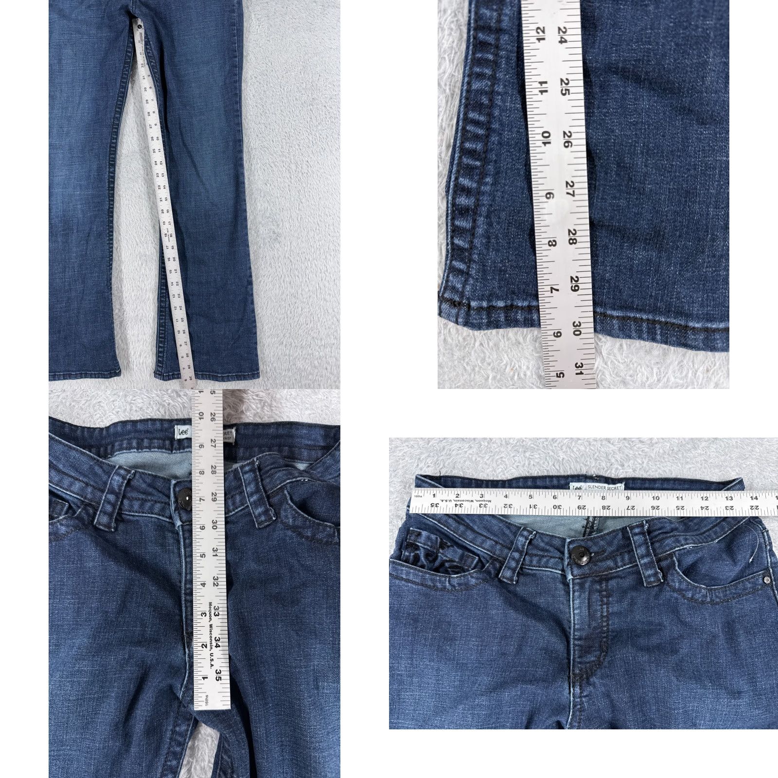 Lee Lee Jeans Women 8 Blue Denim Bootcut Slimming Secret Slender 27x30 Cotton Cotton Blend 5-Pocket Western Southwestern Cowboy Jeans Mens? Wait. Size 30" / US 8 / IT 44 - 8 Thumbnail