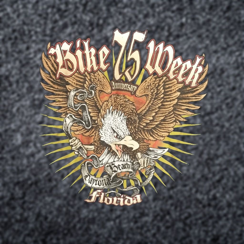 Gildan Mens M Daytona Beach Bike Week 75th Anniversary Blue T Shirt Double Sided Size US M / EU 48-50 / 2 - 1 Thumbnail