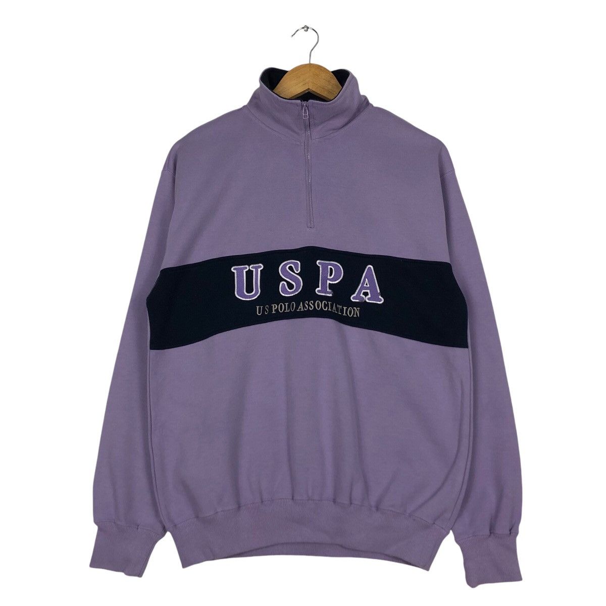 Vintage Vintage USPA us polo Half zip jumper Sweatshirt Medium Size US M / EU 48-50 / 2 - 1 Thumbnail