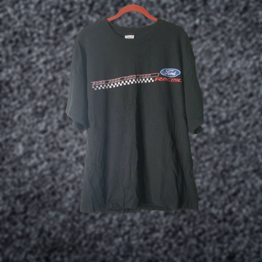 Delta VINTAGE NASCAR Ford Racing #63 T-Shirt Mens XL Black Double-Sided Crew Neck 63 90s Merch Size US XL / EU 56 / 4 - 1 Thumbnail