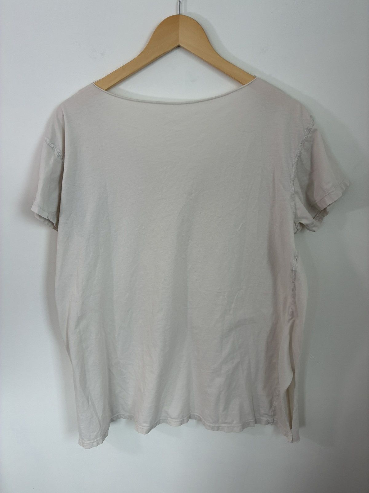 Vintage Thrashed Blank White Basic Scoop Neck Distressed Tee Size US L / EU 52-54 / 3 - 4 Thumbnail