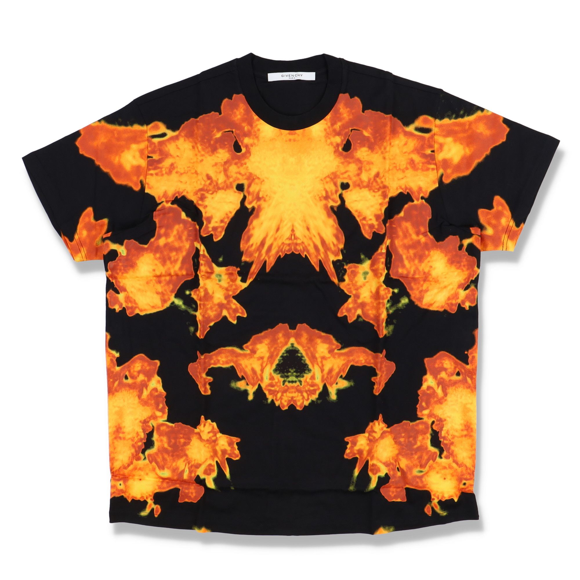 image of Givenchy Black Abstract Flame Print T-Shirt, Men's (Size XS)