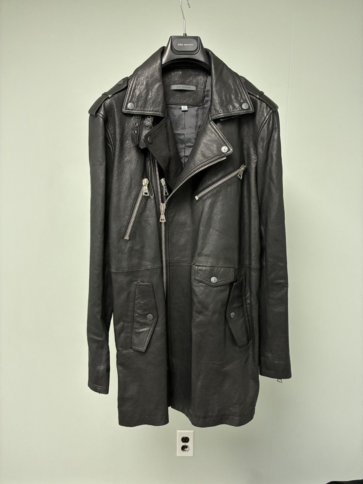 John Varvatos Leather Biker Coat EU 50 USA 40 Size US M / EU 48-50 / 2 - 9 Thumbnail