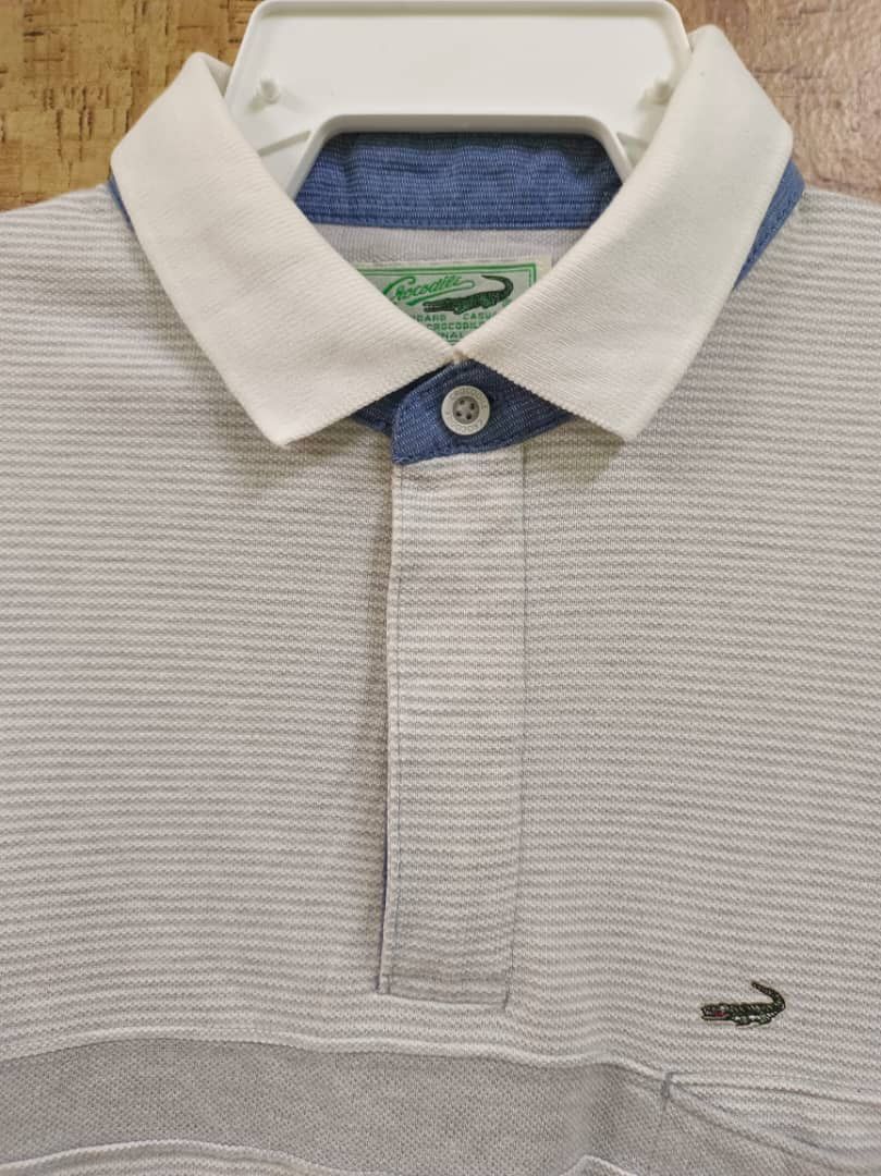Japanese Brand × Vintage Vintage Crocodile Original Stripes Zipper Pocket Tee Shirt Size US M / EU 48-50 / 2 - 3 Thumbnail
