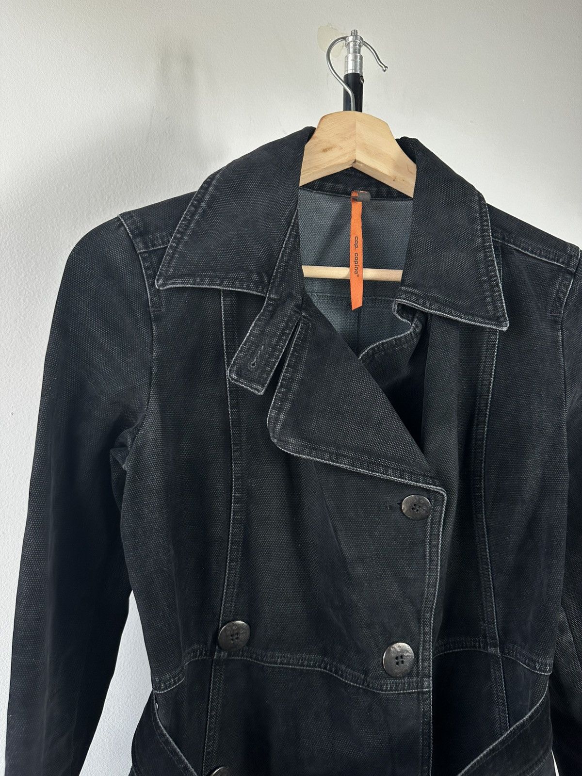 Cop Copine Cop.Copine Black Denim Trench Coat with Belt Size S / US 4 / IT 40 - 3 Thumbnail