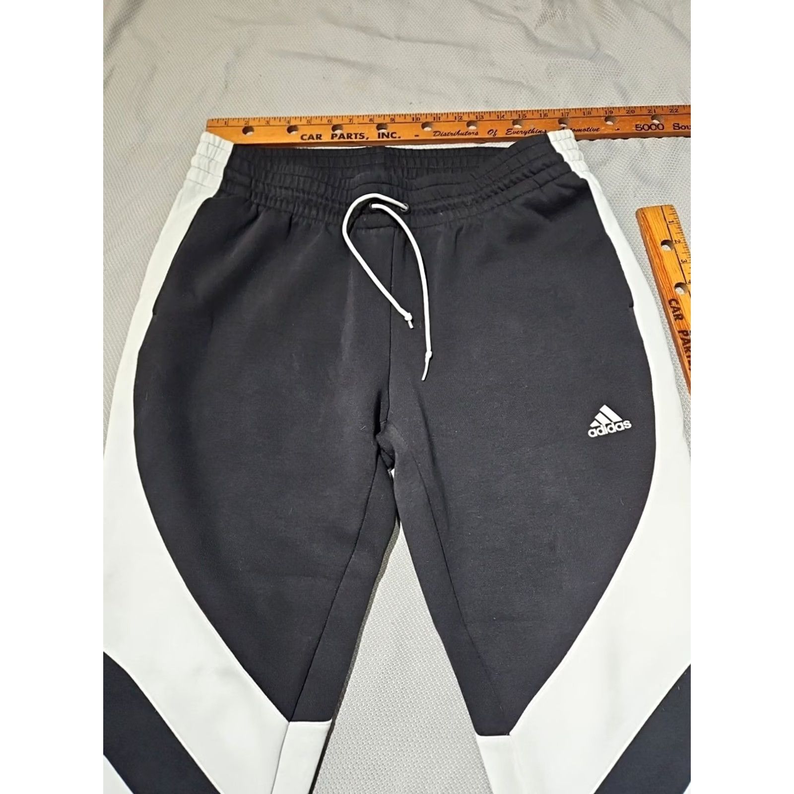 Adidas Adidas Pants Mens XL Black White Knit Colorblock Active Lounge Jogger Drawstring Size US 36 / EU 52 - 2 Thumbnail