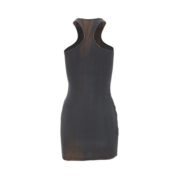 Off-White o1mle0824 Laundry Ribbed Rowing Mini Dress in Brown & Grey Size M / US 6-8 / IT 42-44 - 3 Thumbnail