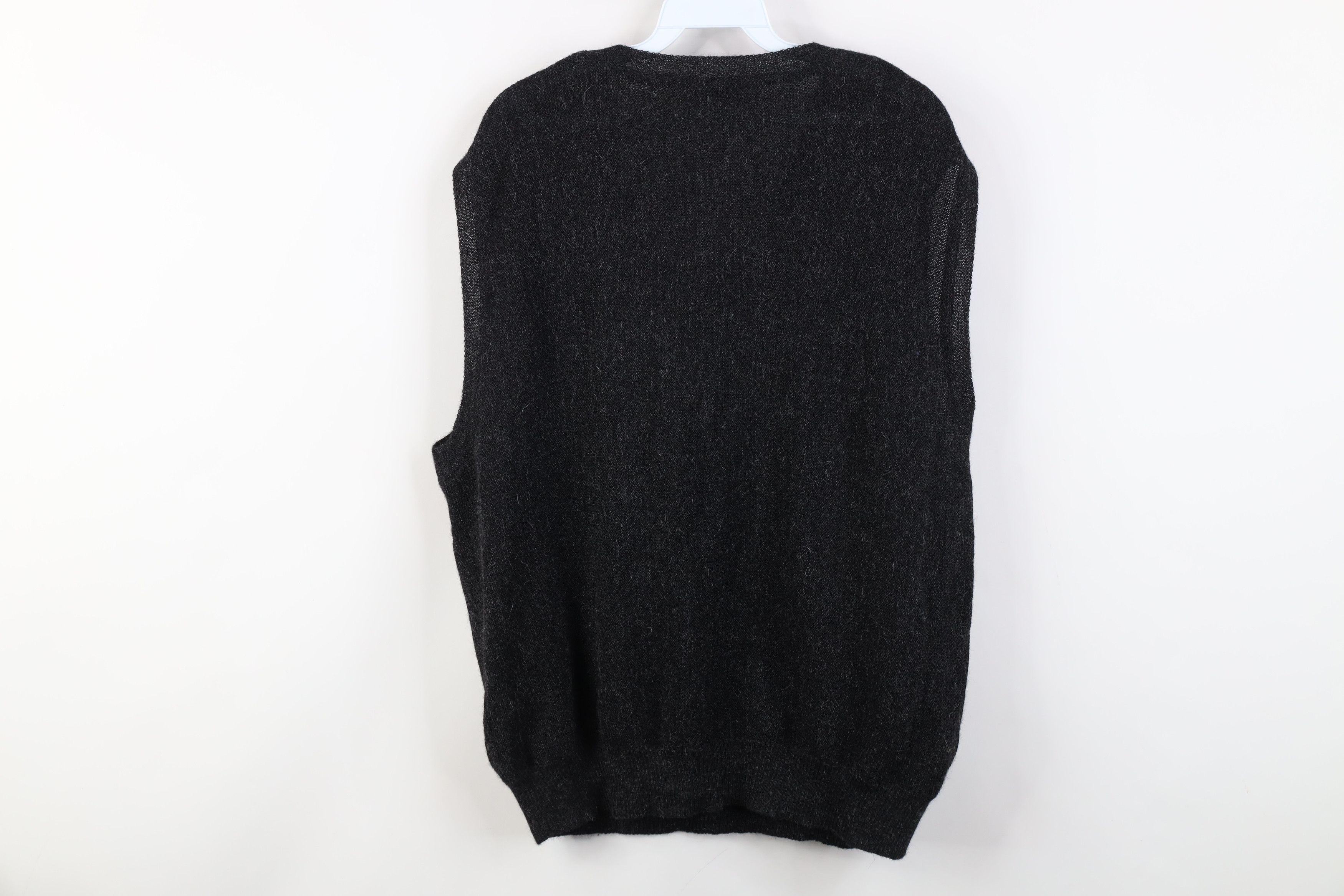Vintage Vintage 90s Streetwear Wool V-Neck Sweater Vest Dark Gray Size US XL / EU 56 / 4 - 7 Thumbnail
