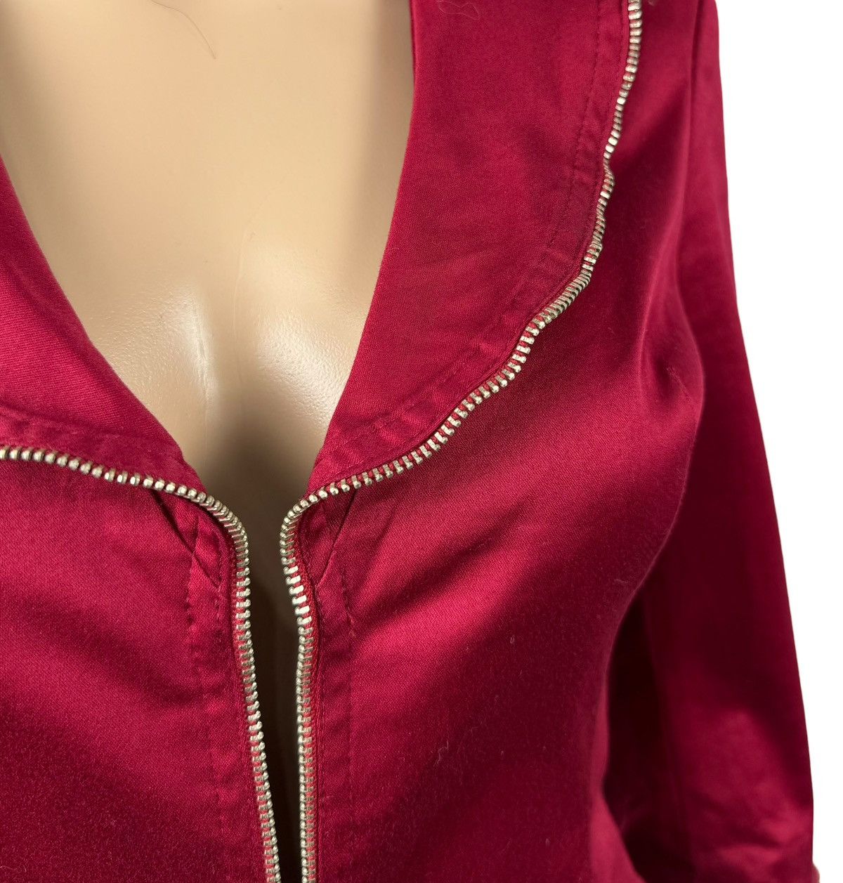 Moschino × Vintage Moschino 00s Zips Short Jacket Satin Iconic size US6 IT40 Size S / US 4 / IT 40 - 9 Thumbnail