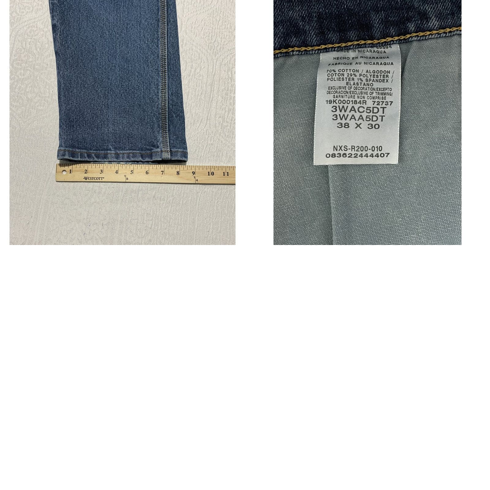 Wrangler Wrangler Riggs Jeans Mens 38x30 Blue Straight Denim Workwear Pants Jeans Size US 38 / EU 54 - 8 Thumbnail