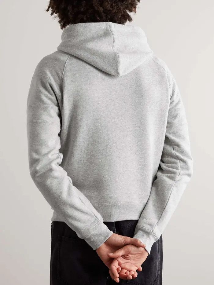 Saint Laurent Paris o1b1hav110325 Logo-Embroidered Hoodie in Grey Size US XXL / EU 58 / 5 - 4 Thumbnail