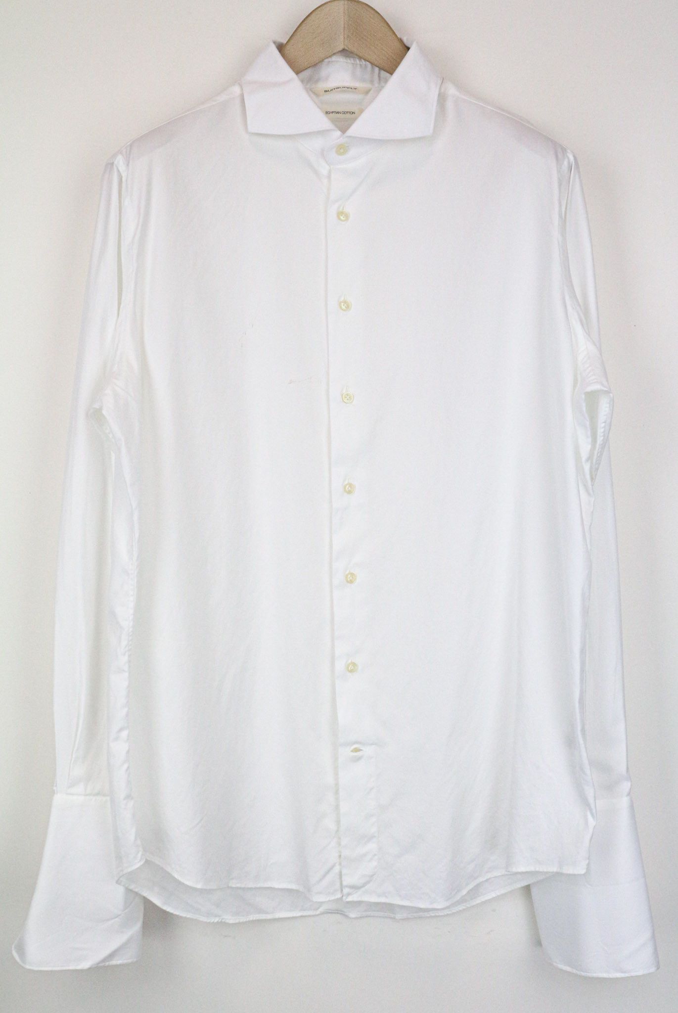 Suitsupply 44/17 1/2 Slim White Cotton Cutaway Shirt 79469 Size 44R - 1 Thumbnail