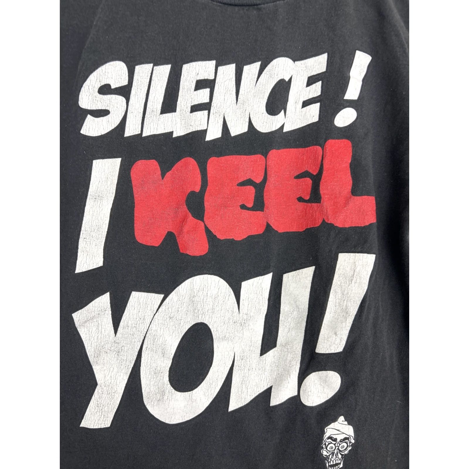 Vintage Jeff Dunham T-Shirt Mens Medium Black Silence I Keel You Graphic Short Sleeve Tee Size US M / EU 48-50 / 2 - 5 Thumbnail