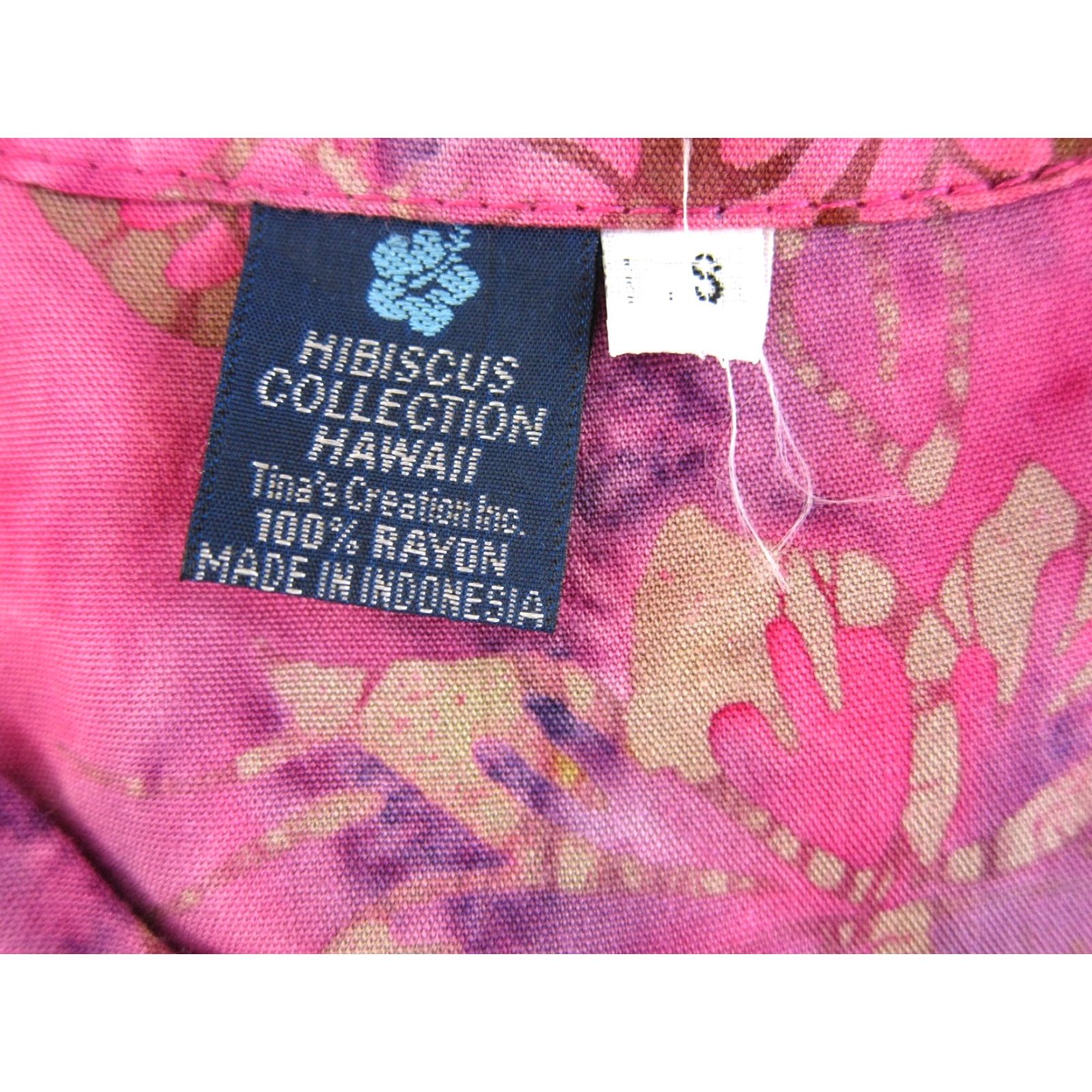 Vintage VINTAGE Hibiscus Collection Hawaii Rayon Pink Tie Dye Pocket Button Down Maxi Dress S Size S / US 4 / IT 40 - 3 Thumbnail
