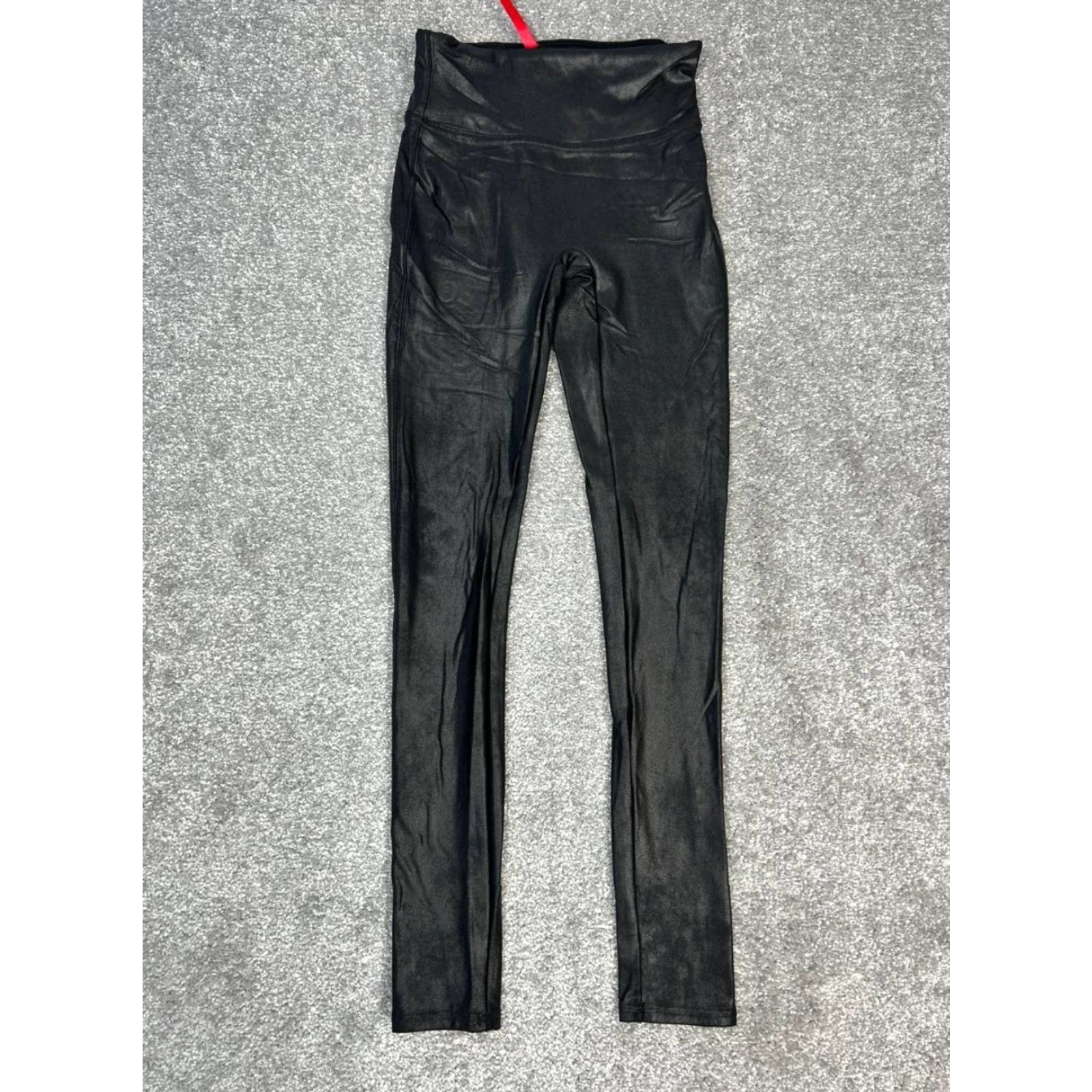 Spanx Spanx Black Faux Leather Leggings Womens XS Nylon Elastane Stretch High Waisted Cropped Skinny Leg Size 42" / US 20 - 2 Thumbnail
